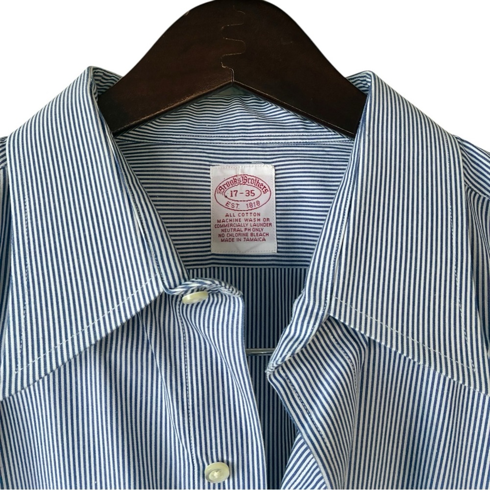 Brooks Brothers 346 Blue Stripe‎ Dress Shirt 17